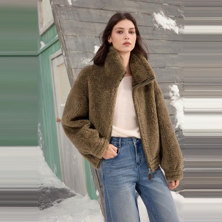 ELLE Французский Винтажный Повседневный Свободный Универсальный С длинным рукавом Простой Флисовый Толстый Пальто Женская верхняя одежда EF53035
