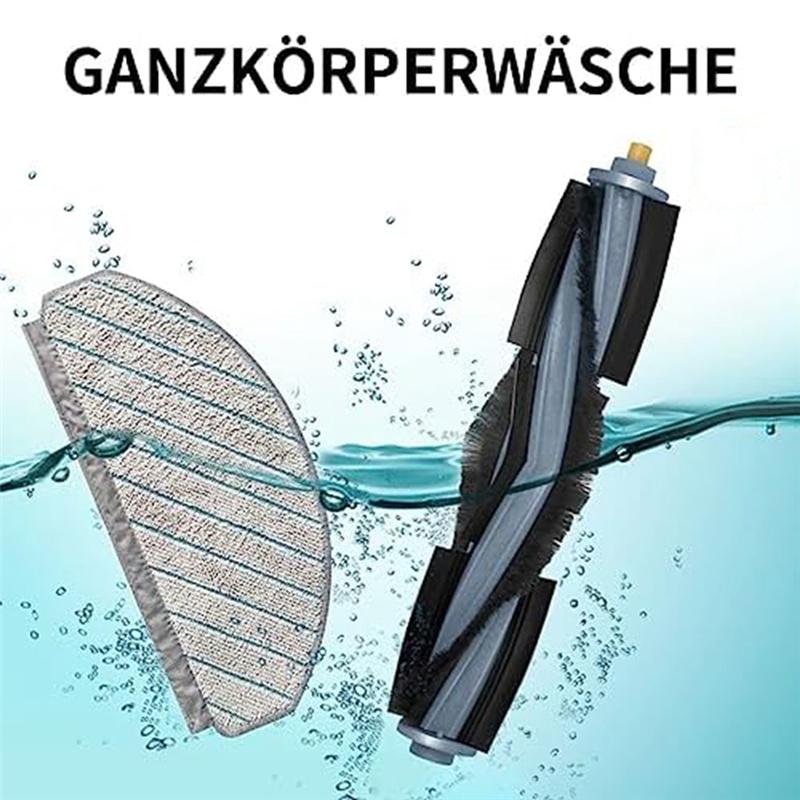 A65T-1Set Replacement Accessories Fit For Ecovacs Deebot T10+, Main Brush, Filters, Side Brushes, Mop Cloths, Brush Cleaning Too