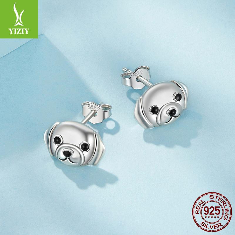 S925 Sterling Silver Labrador Stud Earrings Cross-Border Fashion Exquisite Cute Puppy Ear Jewelry