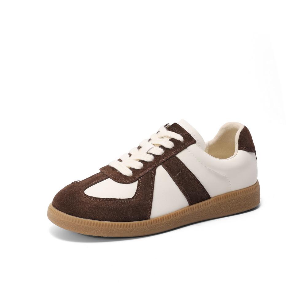 Belle Fashion Flat Bottomed German Training Shoes for Women 2024 Autumn New Versatile Casual Board Shoes