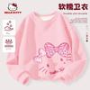 Hello Kitty New Year Outfit for Girls, Red Sweatshirt, Children's New Year Clothing, Zodiac Year Tang Suit, Fleece-Lined Top, Trendy
