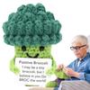 Crochet Emotional Support Cute Vegetable Knitted Doll with Encourage Card Handmade Creative Fun Stress Relieving Broccoli Toy