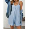 Women Summer Short Jumpsuits and Rompers Spaghetti Straps Casual Loose Pockets Playsuits Bodysuits