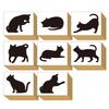 Cute Black Cat Stationery Stylish Wooden Rubber Stamp Made In Japan Stamps, Set, Gift, (#23)