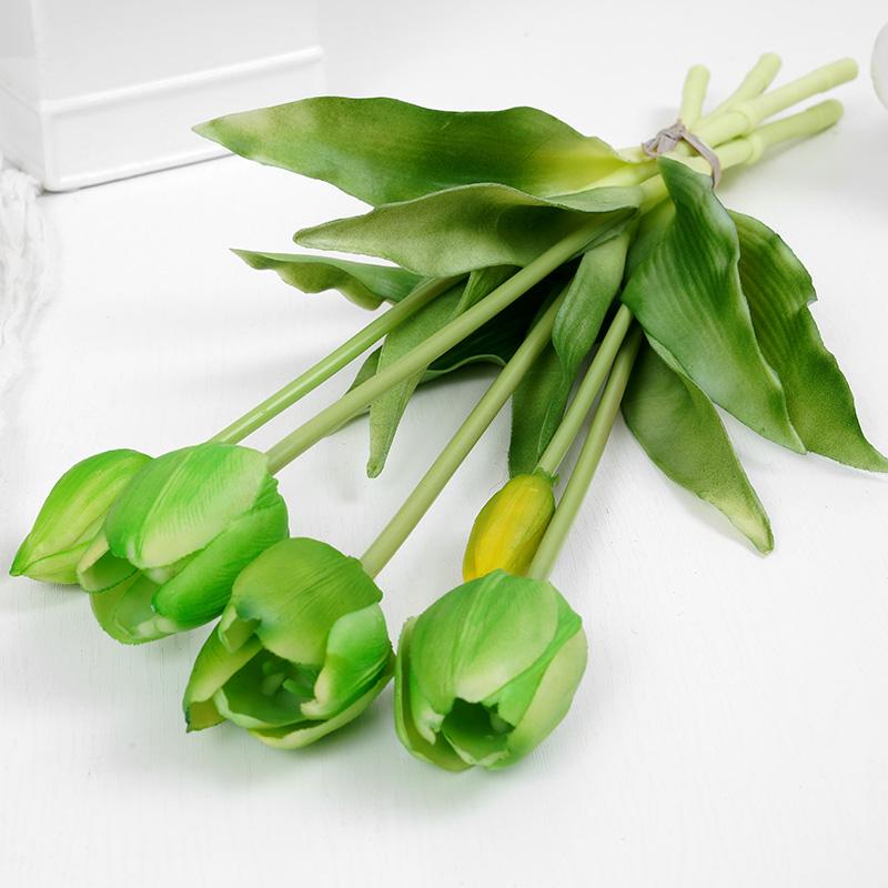 5 шт. тюльпанов искусственные цветы роскошный силиконовый настоящий букет тюльпанов для дома гостиная свадьба Decora flores artificiales