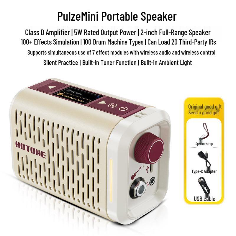 Hotone Pulze Mini Bluetooth Electric Guitar & Bass Amplifier/Speaker for Outdoor Performance