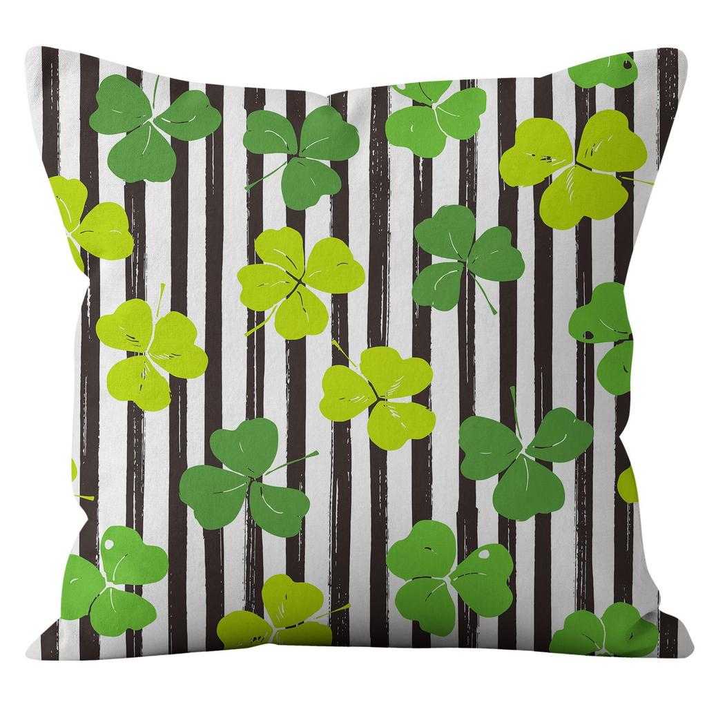 Наволочка для дома Ст. Наволочка на День святого Патрика Четырехлистный клевер Клетчатая Наволочка на диванную подушку
