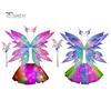 Wings Butterfly Led Glowing Fairy Costume Set For Girls Lightup Tulle Skirt Wand Headband Cosplay Party Favor Christmas Outfit
