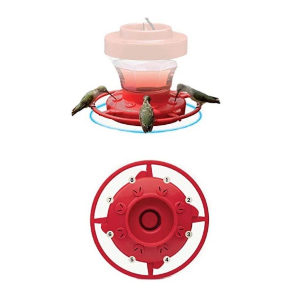 Plastic/Metal Detachable Humming Bird Feeder with Hook Birds Drinking Tray  Patio