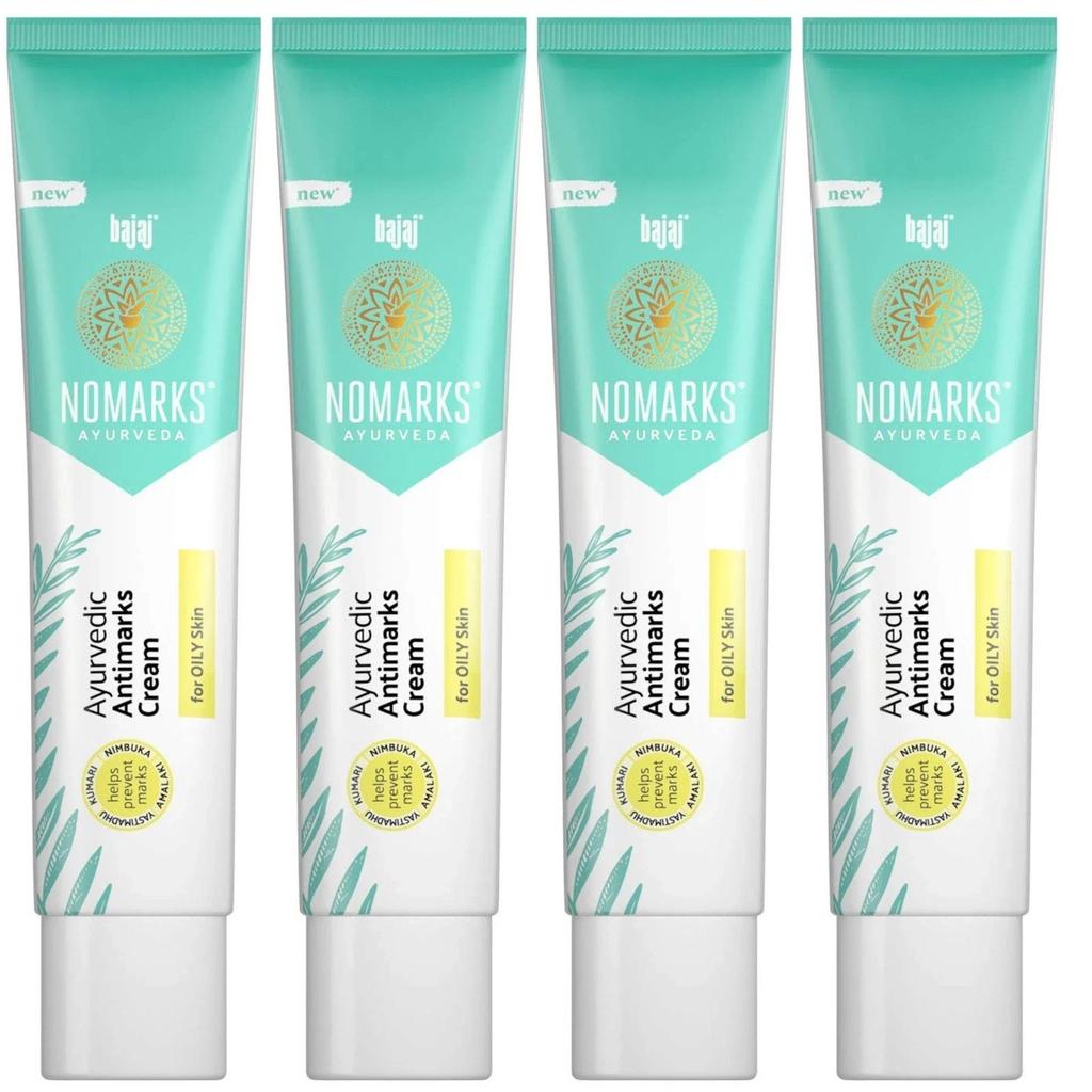 Bajaj Nomarks Ayurvedic Cream For Wrinkles, Scars, Dark Spot & Oily Skin 25g X 4