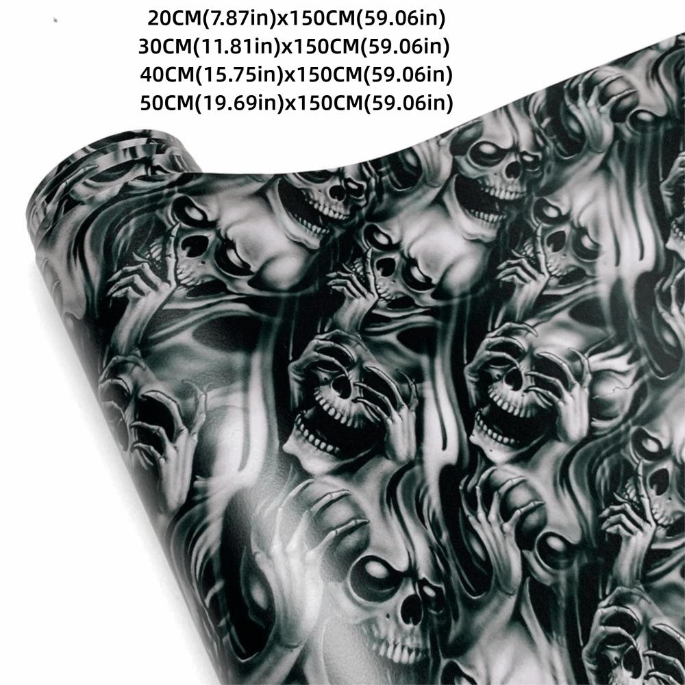 Self-Adhesive Car Stickers Wrap Vinyl Film Skull Car Interior Sticker For Car Motorcycle DIY