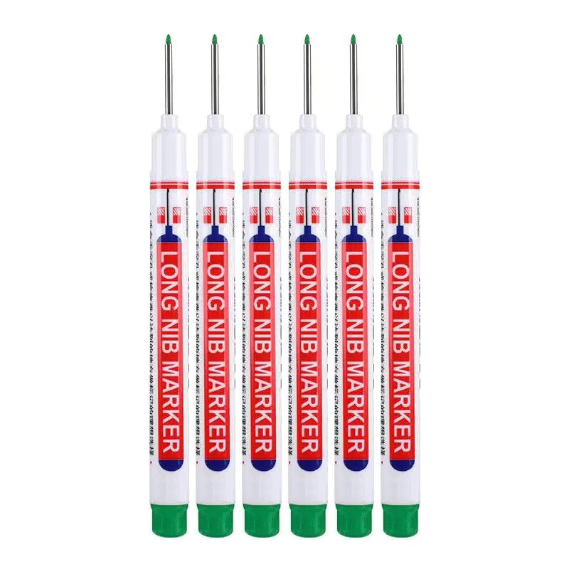 6 шт./компл. маркеры с длинным наконечником и глубоким отверстием 20 мм для металлической перфорационной ручки, водонепроницаемые украшения для ванной комнаты, деревообработки, многоцелевые