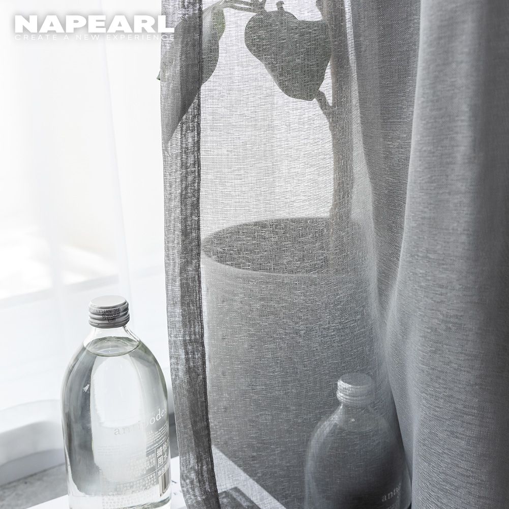 1PC NAPEARL Modern Simple Elegant Tulle Curtain Solid Color Sheer Curtain Living Room Tulle Window Curtains