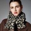 Women Leopard Print Scarf Soft Warm Thick Shawl Vintage Animal Pattern Neck Wrap Fashion Winter Scarves for Coat Matching