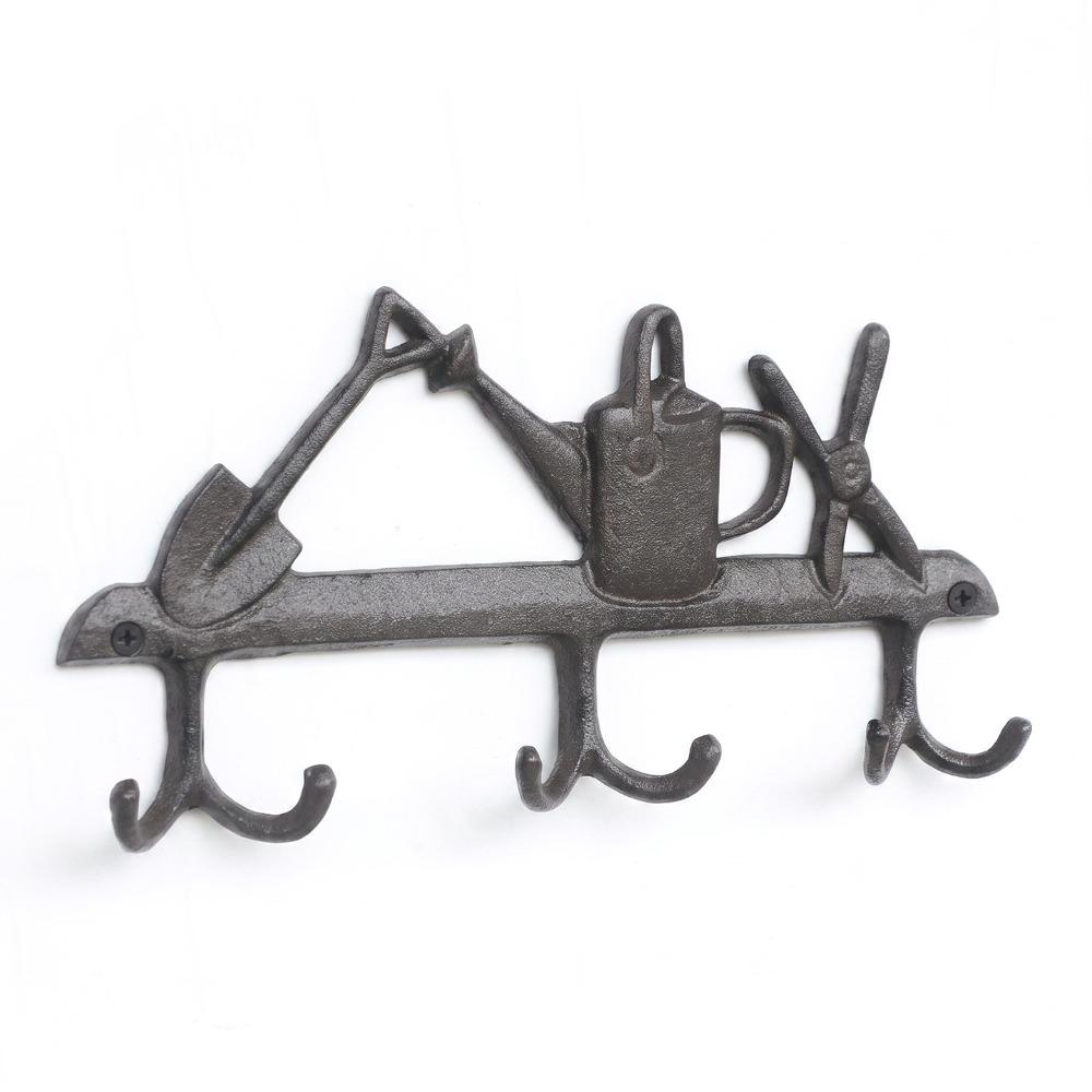Classic Retro Aesthetic Wall Mounted Key Hook Cast Iron Wall Decor Key Organizer Home Use
