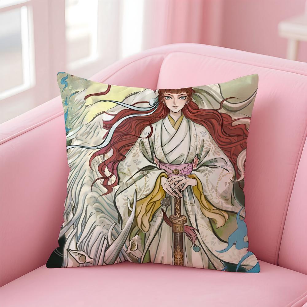 Beautiful Cool Comics The Twelve KingdomsK Cushion Cover Pillow Case Soft Skin Friendly Fabric Concealed Zipper