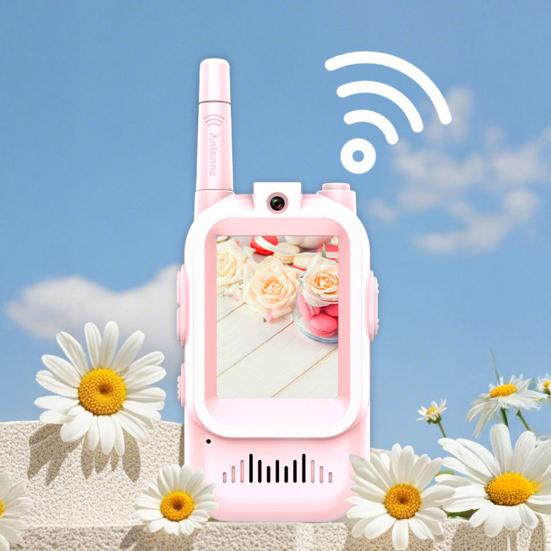 1 комплект Детский видеодомофон игрушка с изменяющим голос Перезаряжаемый Дальнего действия Портативный Беспроводной Домофон Для помещений и улицы Мальчики Девочки Двусторонняя радиосвязь Игрушка