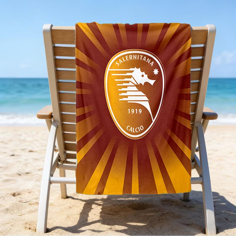 Saler-nitana Football Crest Beach Towel - Soft, Absorbent Microfiber, Lightweight, Ideal for The Beach, Parties, Travel, Camping fan gifts