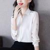 Женская блузка с вышивкой из шифона с длинным рукавом, осенний топ, зимняя женская рубашка