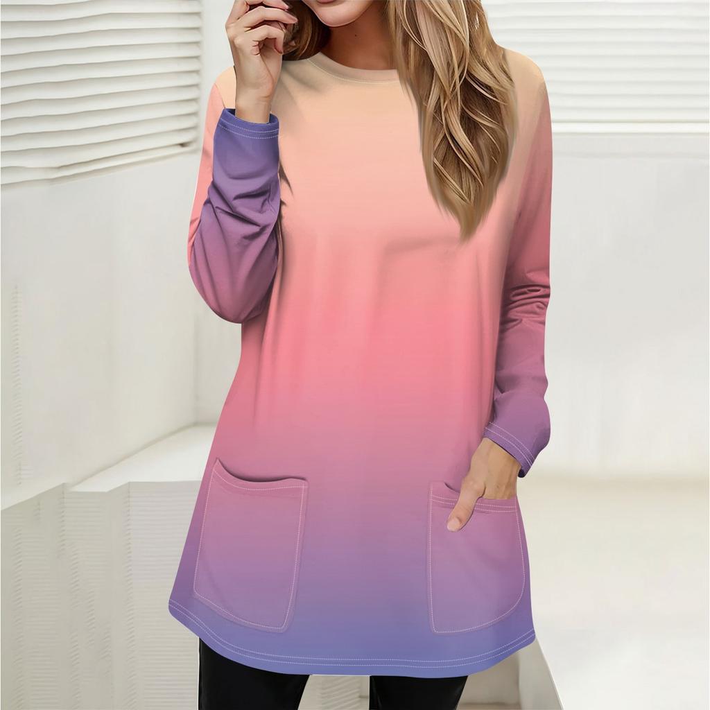 Женская толстовка, пуловер, спортивная одежда, карман, принт, повседневный топ с круглым вырезом и длинными рукавами