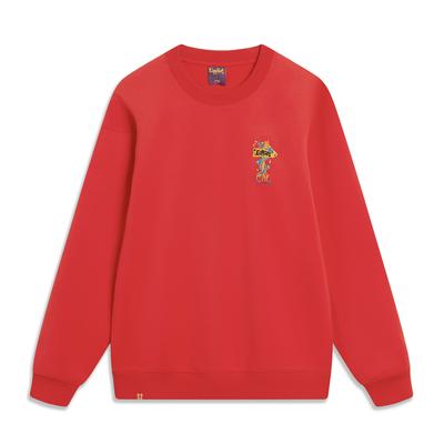 Li Ning Daily Prosperity Series Новогодний выпуск Zodiac Cultural Круглый вырез Пуловер Повседневный свитшот с длинным рукавом Унисекс свитшот AWDU051-6