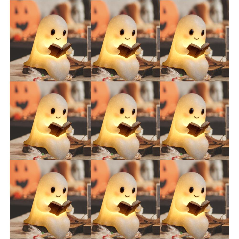 1/2 шт. Милый светильник для чтения в виде привидения, Хэллоуин, 3D светодиодный ночник, Жуткий настольный светильник для спальни, кабинета, для любителей книг 10/15 см, для дома, офиса