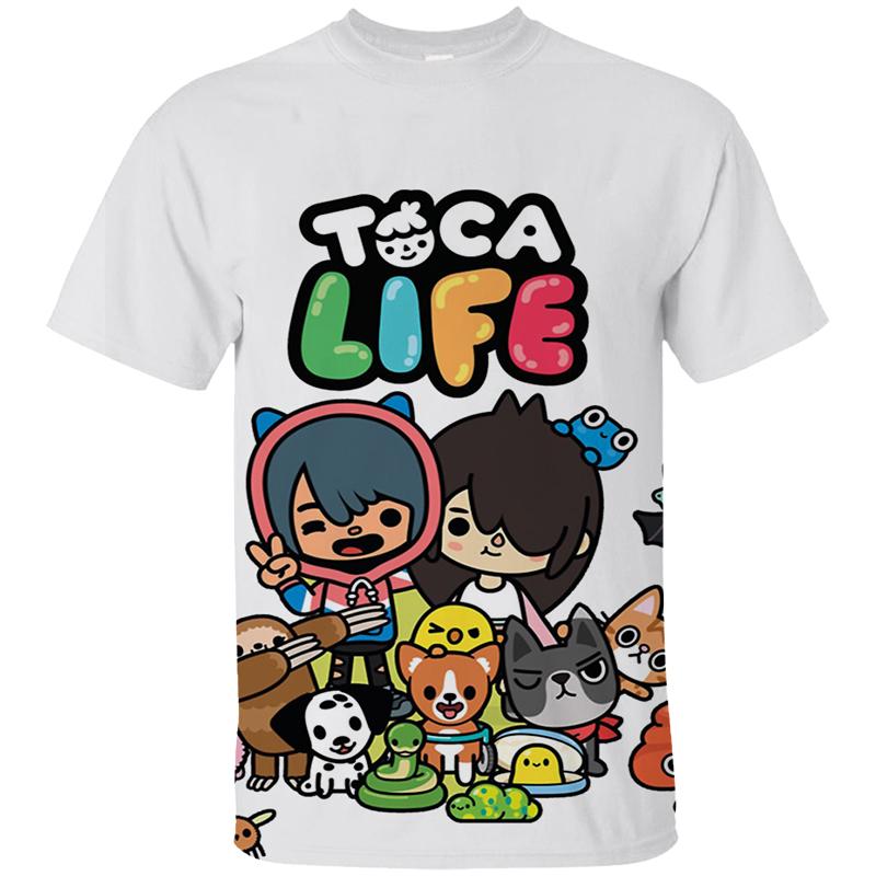 Игровая футболка Toca Life World 3D Аниме Toca Boca 3D Принт Футболка Детская Мода Оверсайз Футболки Топы Футболки Одежда