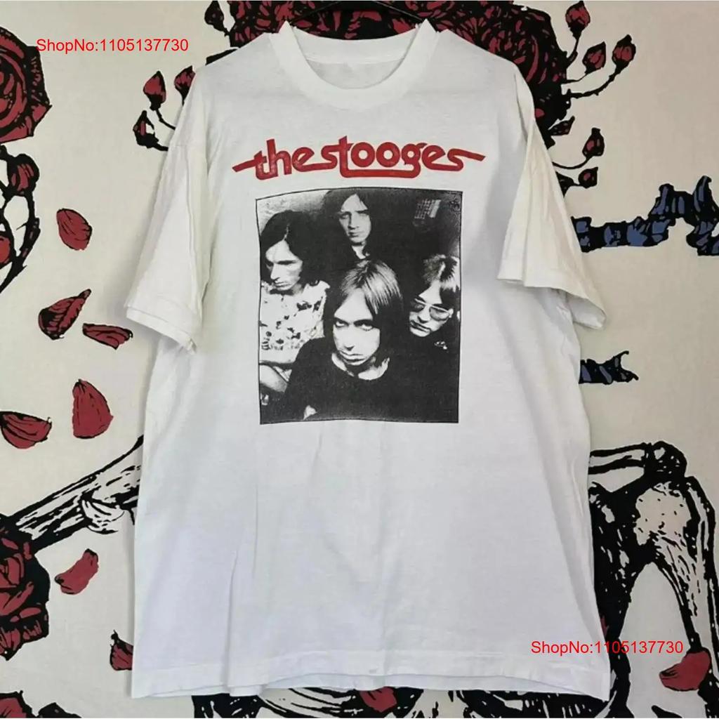 The Stooges Rock Band White T Shirt Tee All Sizes Vintage Washed Stylish Unisex Slightly Soft Graphic Breathable