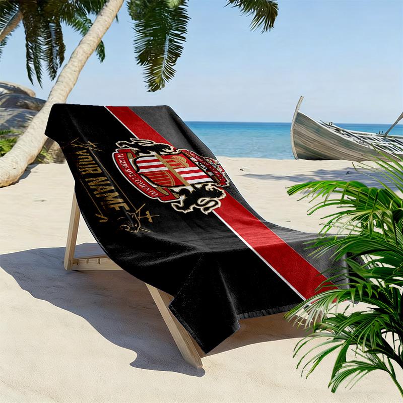 Sunderland A.F.C Print Beach Towel, Large Soft Quick Dry Towel for Beach Camping Swimming