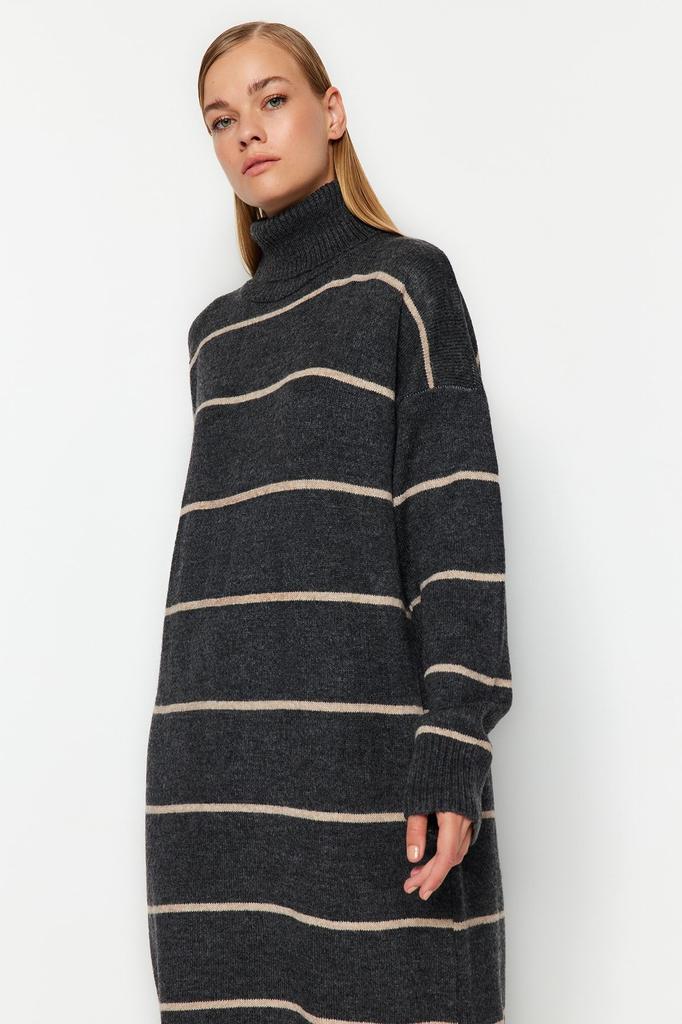 Женское стильное платье в каменную полоску, широкое трикотажное платье макси