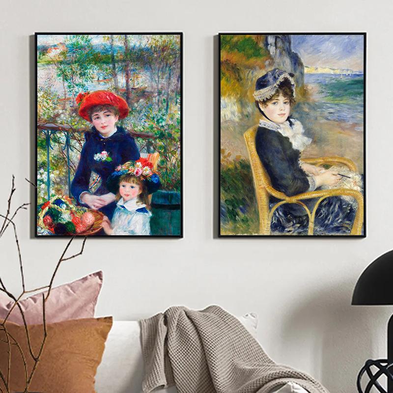 Французский импрессионист Огюст Ренуар, картина с принтом плаката, холст, картина на берегу моря, настенное искусство для галереи, домашний декор для комнаты