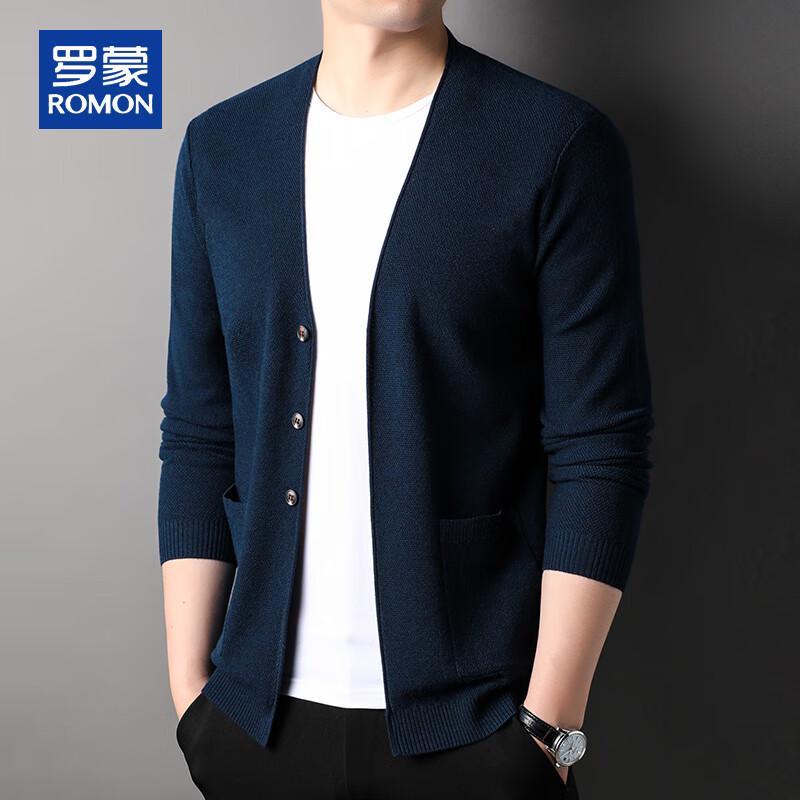 ROMON Мужской повседневный вязаный кардиган с V-образным вырезом