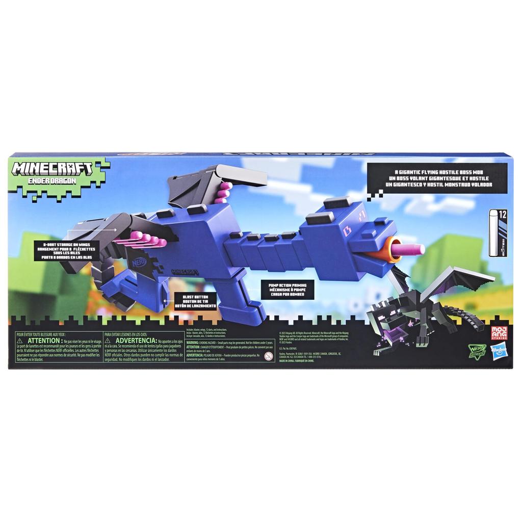 Hasbro Nerf Minecraft Minecraft ENDER DRAGON 12 элитных дротиков дизайн на основе персонажей, появляющихся в Minecraft F7912 Подлинный продукт (ХАСБРО) Бластер,