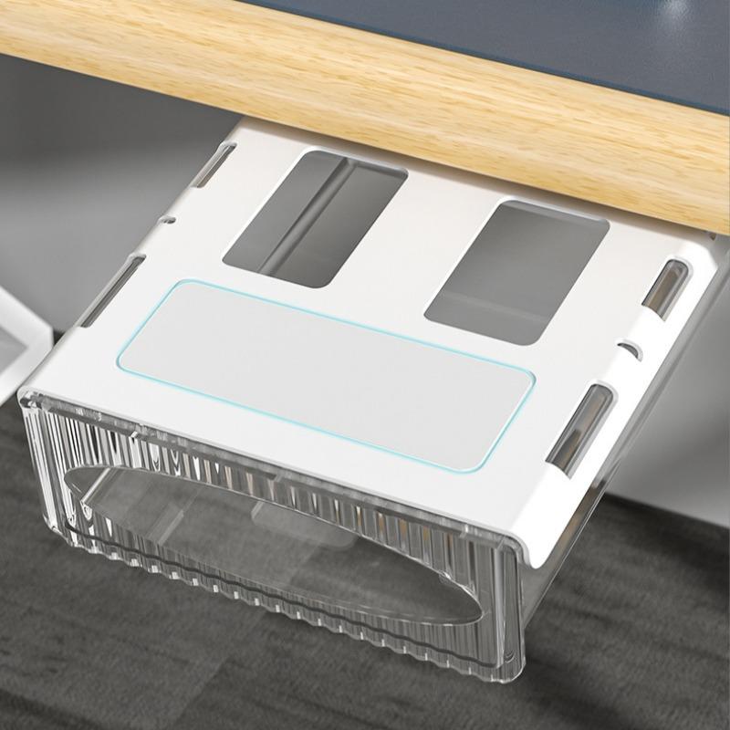 Ящик для хранения мелочей без перфорации, подвешиваемый под столом, ящики для хранения ремонтных приспособлений, скрытые пластиковые ящики для офисных органайзеров