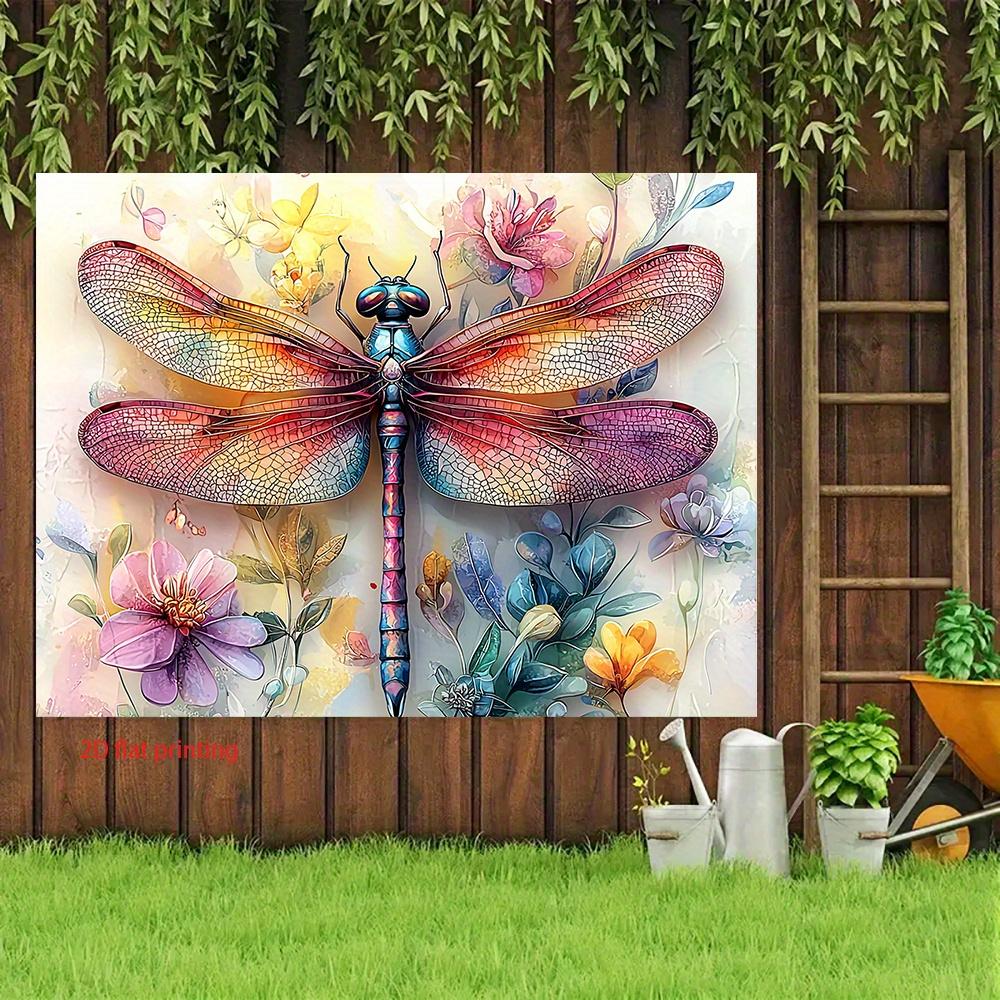 2D plane, 1 large dragonfly wall decoration banner, elegant dragonfly party background