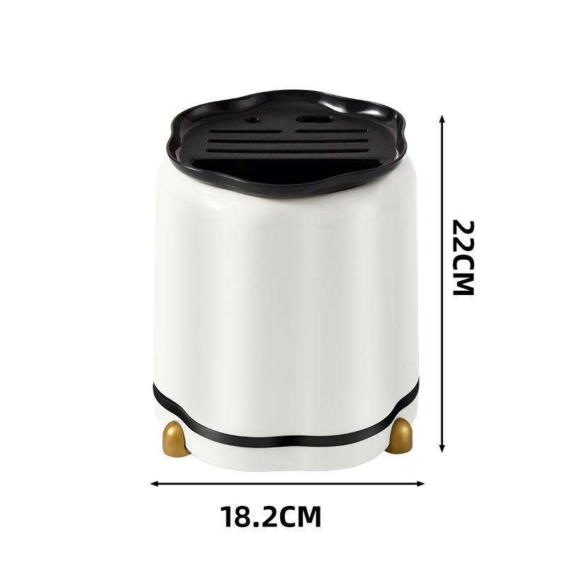 Кухонная вращающаяся полка для ножейЛегкий роскошный кремовый стильМногофункциональная полка для ножейСтеллаж для домашнего храненияВстроенная полка для палочек для еды