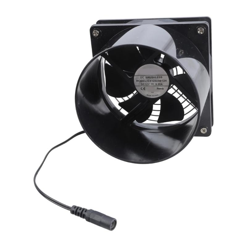Регулируемый по скорости 12см вентилятор для вытяжки воздуха 3000 об/мин DC12V с защитной сеткой и контроллером для использования на кухне и в теплице