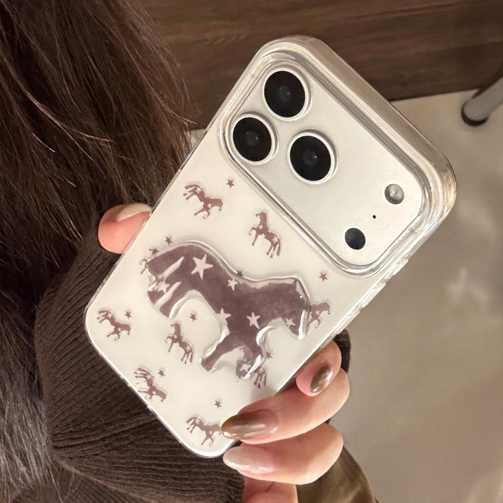 Звездный Пони Подходит для Чехла для Мобильного Телефона Apple 17promax Iphone16 Жесткий 12 Премиум Коричневый 14 Национальный Стиль 11 Стерео