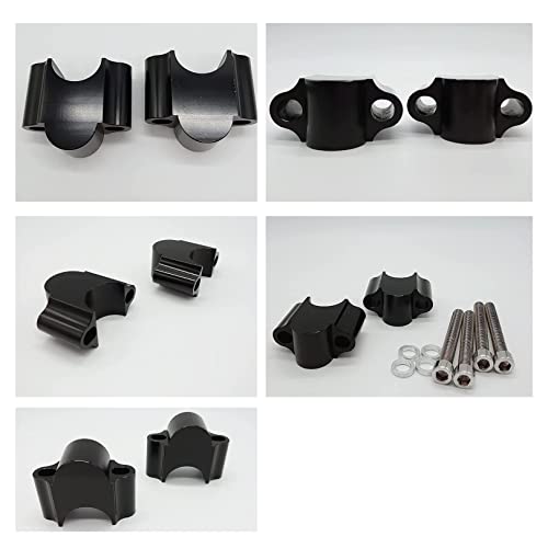 Мотоциклетная стойка руля Высота 3 см Проставка для подъема руля Стандартный руль Универсальный Комплект из 2 шт. (Черный 28мм)