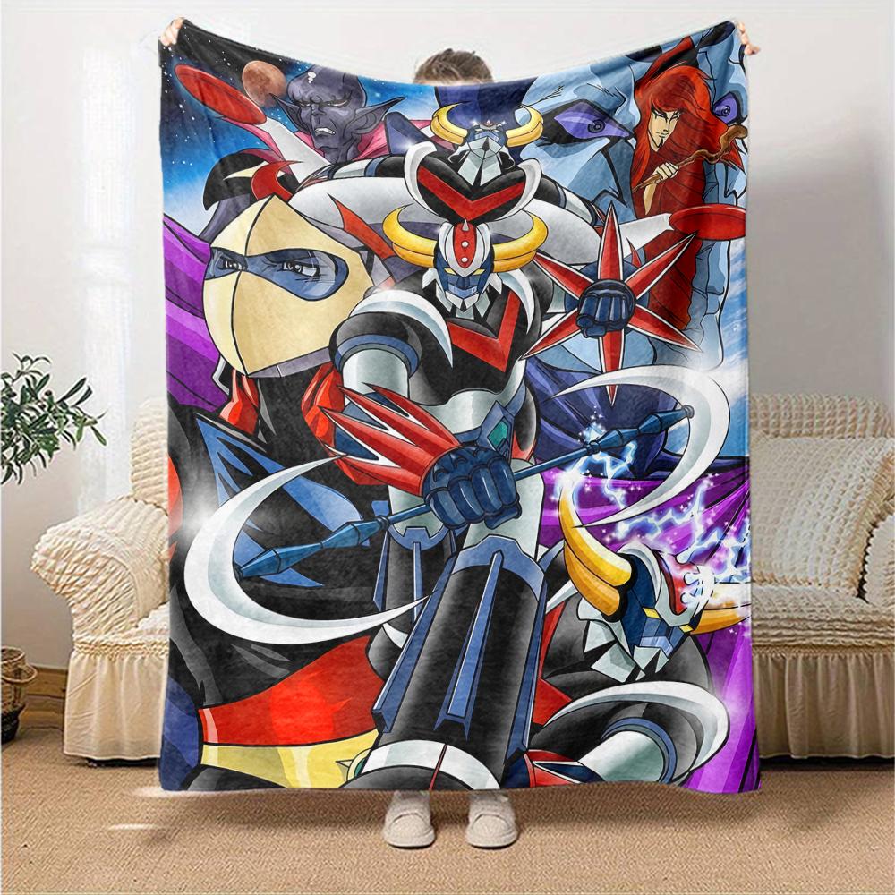 1pc UFO Robot Grendizer10 Blanket, Gift, for Men and Women, Soft Blanket, Good for Sofa Bed Couch Travel, Lightweight Flannel Blanket