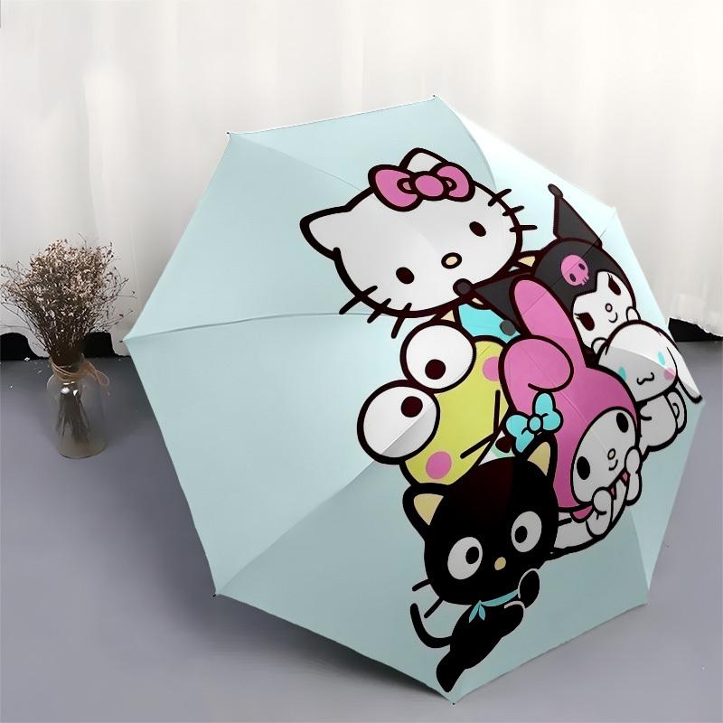 1pc Hello Kitty Friends Group Umbrella with Plastic Handle,Suitable for All Seasons Home Travel Outdoor UmbrellaSanlio359