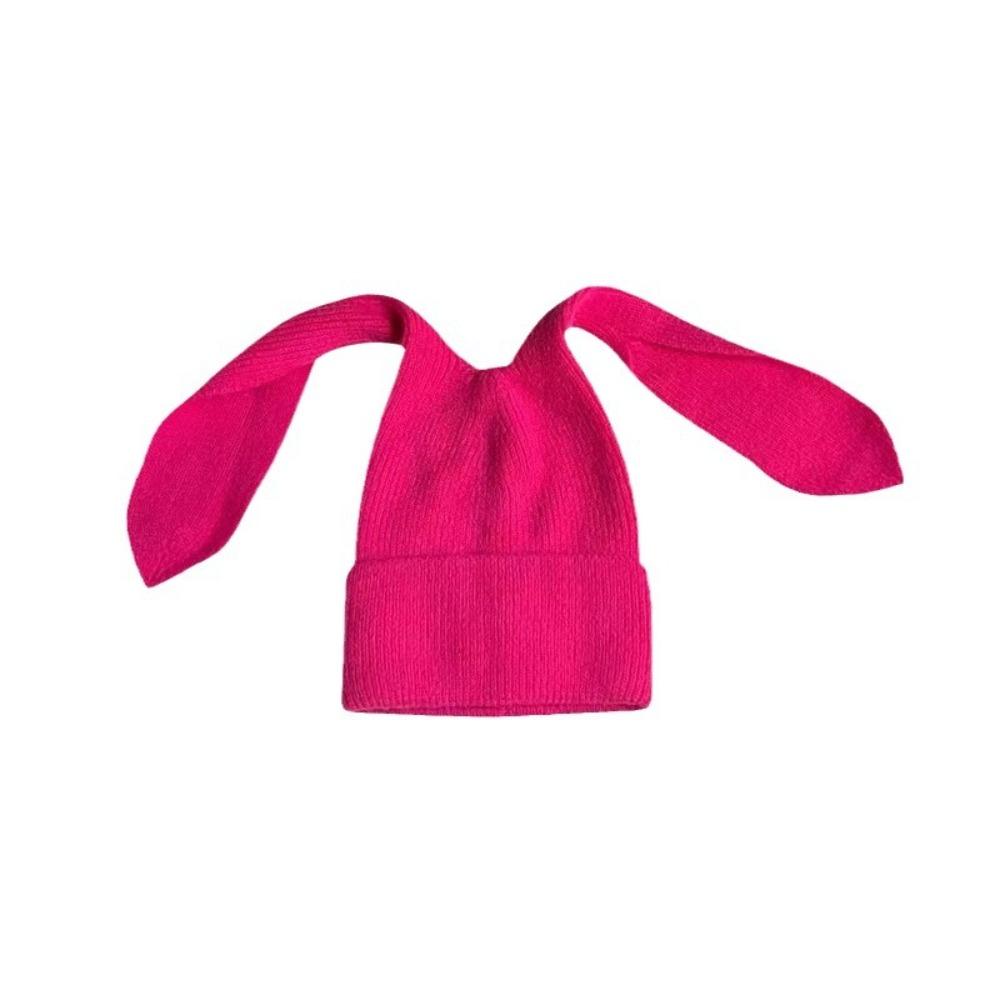Long Ears Rabbit Knitted Hat Winter Warm Pullover Hat Cute Earflap Hat Women