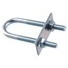 4PCS Silver Round U-Bolts Steel, Galvanized Surface with Nut Plate Washer Round Bend U Clamp