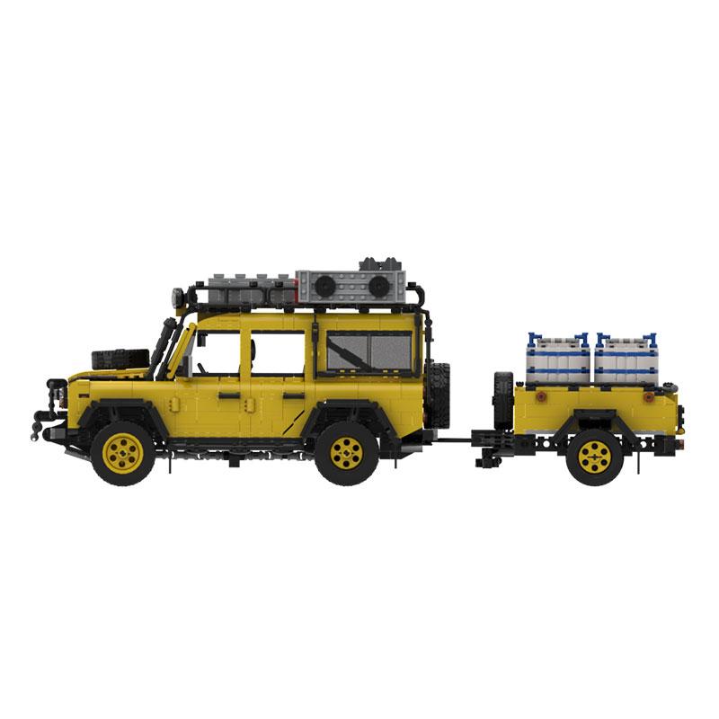 2466 деталей Мелкие строительные блоки MOC Внедорожник с прицепом Модель Игрушечный автомобиль Подарок
