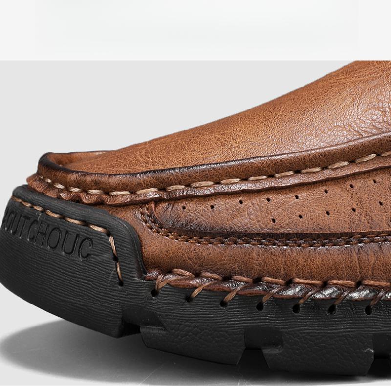 Мужская повседневная обувь Кожаные мокасины ручной работы Удобная мужская обувь Мокасины на плоской подошве Мужские кроссовки