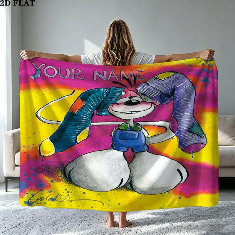 1PC Diddl Custom Name Patterned Flannel Blanket Suitable For All Seasons for Home Decor Warmth and Comfort Gifts Holiday Present