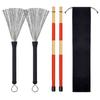 Drumstick Brushes Set Flexible Adjustment Stainless Steel Drum Wire Brushes with Drumstick