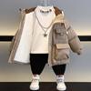 Winter Warm Jackets Children's Casual Winter Coat with Fleece Lining Thick Quilted Coat for Boys