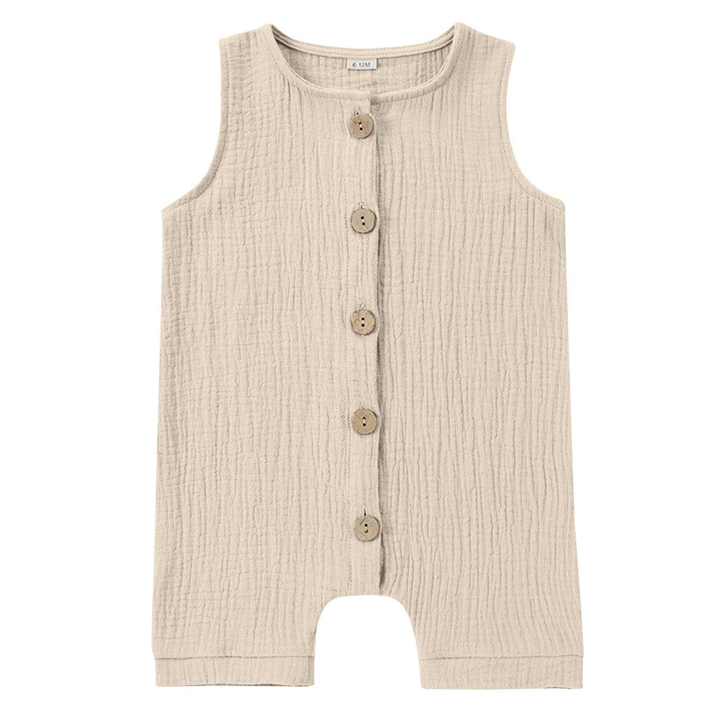 Summer Children's Casual And Fashionable Boys' And Girls' One-piece, Round-neck, Sleeveless Solid-color Haha Clothes