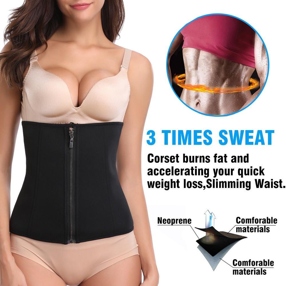 Men Women Waist Trainer Corset Zipper Hook Shapewear Tummy Double Control Body Shaper Waist Belt Faja